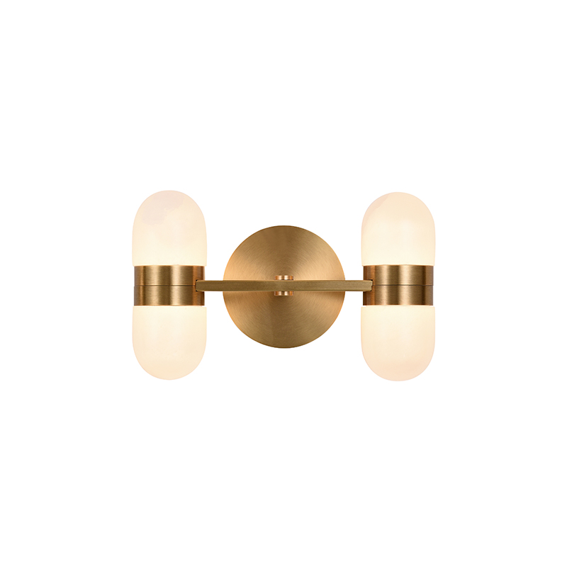 modern alabaster wall sconces  G9  gold finish 2 heads bathroom wall lights  alabaster wall lamp